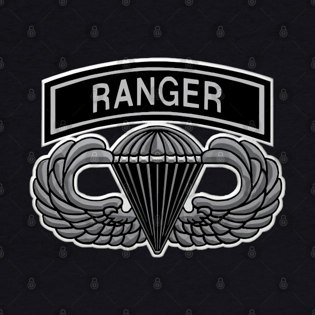 Army Ranger Jump Wings Gray by Trent Tides